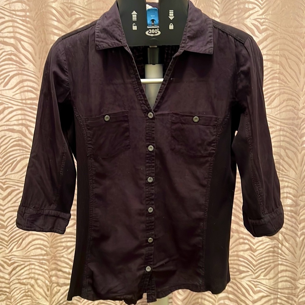 Black cotton safari style shirt